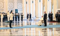 Pope Francis arrives at Akorda Presidential Palace